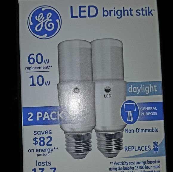 GE Light Bulbs (Bright Stick) 60W Replacement - Picture 1 of 2